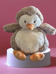 Baby GUND Chub Penguin Plush Lovey Beige Gray White 12″ Stuffed Animal