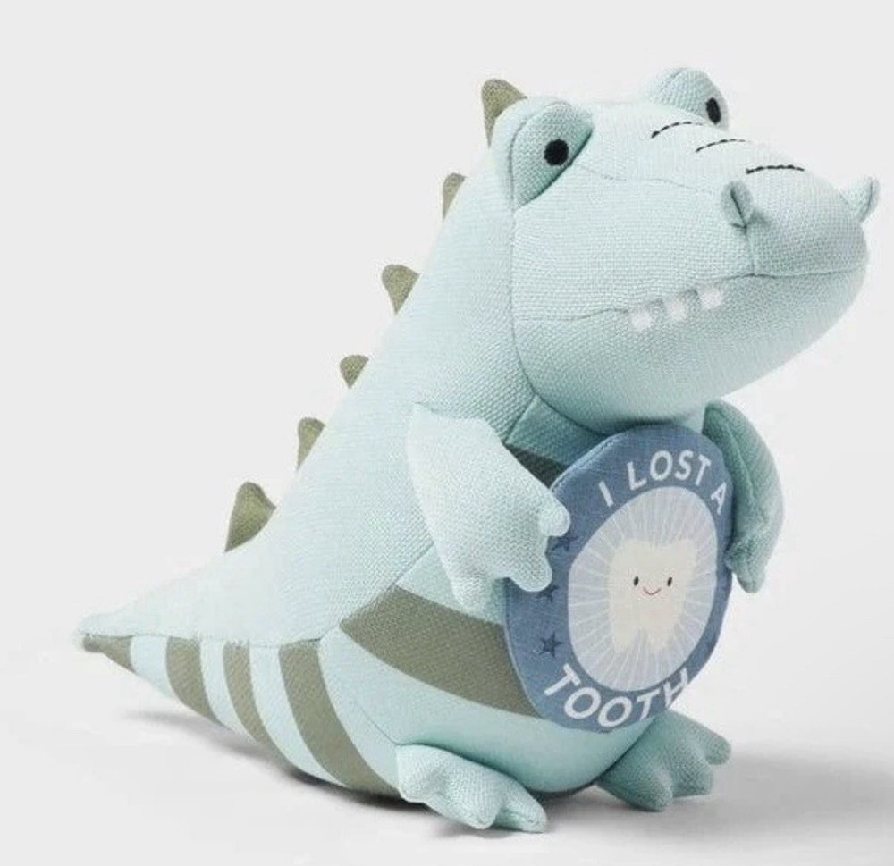 Pillowfort 12″ Mint Green Alligator I LOST A TOOTH Kids’ Plush Milestone Animal