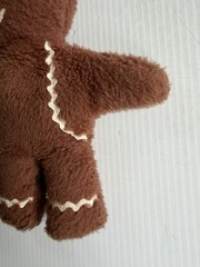 Vintage Gingerbread Man Boy Plush Beanbag Stuffed Toy 11”