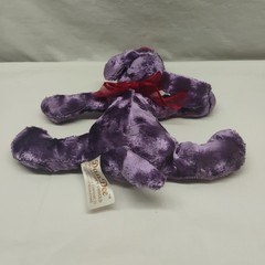 RARE 10″ DanDee Collectors Choice Purple Red Velvety Floppy Bean Bag Plush Dog