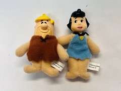 Vintage Flintstones Mini Plush Barney and Betty Rubble Denny’s Ornaments BIN 4