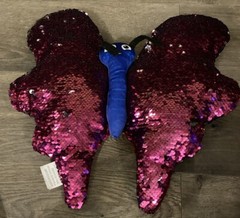 Rhode Island Novelty – Flip Sequin Plush – BUTTERFLY Purple & Silver 14″ T7