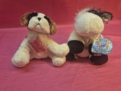 Ganz Webkinz Plush Lot Cow HM003 & St Bernard Dog w/ Sealed Tags Retired