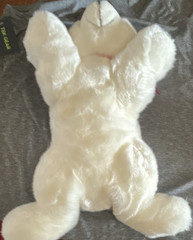 RBI Soft Plush Washable White Teddy Bear Stuffed Animal w/ Red Ribbon