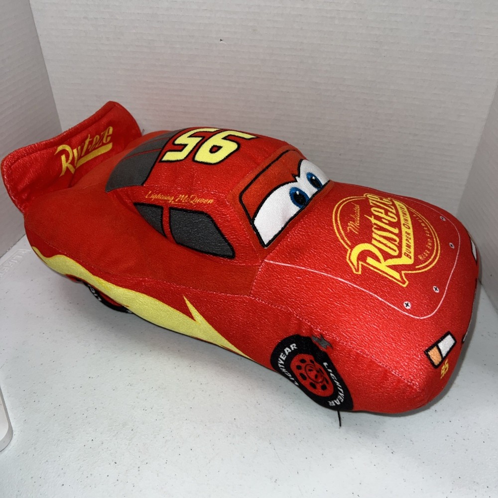 Disney Pixar Cars 3 Plush Stuffed Lightning Mcqueen Red Pillow Plush Buddy 16”