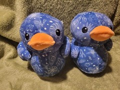 Way to Celebrate Ocean Blue 6 inch Quackerz Duck Plush Toy Lot Of 2