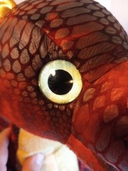 Hug Me Large Stuffed Gold and Red Dragon 18″ Roaring and Eyes light up Works!
