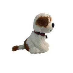 RBI Puppy Dog 16” Plush White Brown w/Red Plaid Collar by Ron Banafato Inc