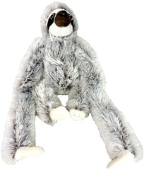 Kellytoy White Black Sloth 16″ Stuffed Plush Animal Soft Glass Eyes