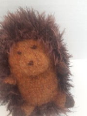 Hedgehog Plush Handmade Felted Wool Eyelash Yarn Toy Soft Stuffed Animal 9”