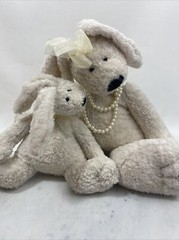 Easter Plush Image Ellis Bunny Rabbits Stuffed Mom and Baby White 11″ Tall Toys