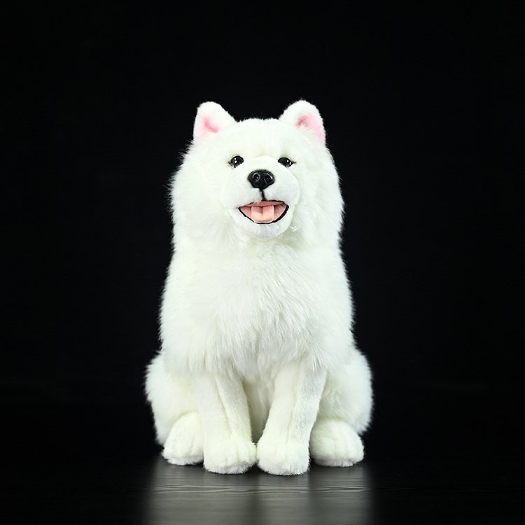 11” Large Samoyed Stuffed Animals – Lifelike Dog Puppy Pillow Decor