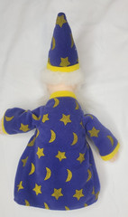 Vintage 1990s Wizard Puppet & 1999 Kuddle Me Toys Super Dad Boy Doll Set