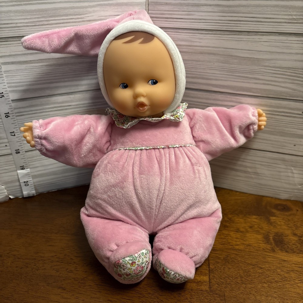 Corolle Baby Plush Baby Doll Soft Body Vinyl Face Pink Velour Pajamas A-16
