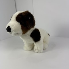 Soft Plush Dog Stuffed Animal – Brown & White, Polyester Fiber Fill, 6-14 Inches