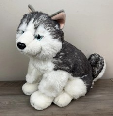Aurora World Realistic Sitting Siberian Husky 14″ Plush Toy Dog Alaskan Malamute