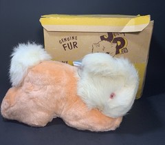 VTGS Jerry Pets Elsner Pink Genuine Fur Bunny Rabbit Plush Animal with Box HTF