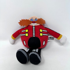 Sonic Hedgehog Dr Eggman Robotnik Plush Jakks Doll Sega Red Scientist Villain 8″