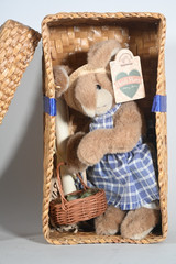 Heidi Hares Greta bunny rabbit with garden basket by Applause Vintage