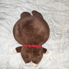 mebear Brown Beige Red Plush Stuffed Animal Toy with Red Scarf
