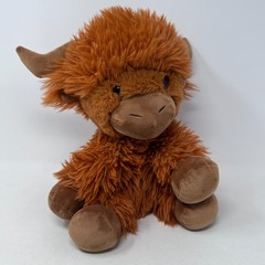 Hugs Cuddles Highland Cow Plush Stuffed Animal Brown Cute Fluffy Cuddle Bull 11″