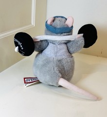 Jim Rat Douglas Gray Plush Stuffed Animal Gym Addict Junkie Rodent Exercise 7”