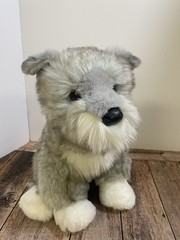 Douglas Arnold Schnauzer Dog Plush Stuffed Animal Cuddle Toy Grey/White Puppy