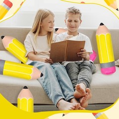 2 Pcs Pencil Plush Pillow Back to School Gift Large Yellow Pencil Pillow Penc…