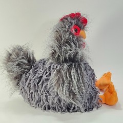Realistic Chics Plush Gray Rooster Red Shed Tractor Supply 14″ Farm Animal Toy
