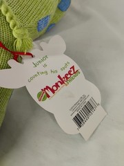 Monkeez & Friend Junior Giraffe Acrylic Yarn Plush Green Blue Baby NEW