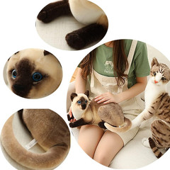 Siamese Cat Stuffed Animal, Shorthair Cat Realistic Plush Cat Stuffed Toys, Gift