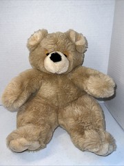 14″ Teddy Bear Sleepy Eyes Stuffed Plush Golden Bear Co Vintage Seoul Korea