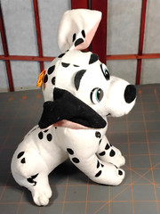 Dalmatian Puppy Dog Plush 1994 Ace Novelty Pink Ears 1994 Red Collar Blue Eyes