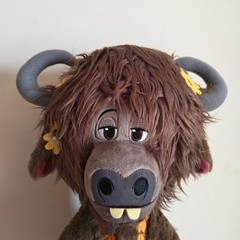 Zootopia Yax Stuffed Animal, Long-haired Psychedelic Yak Plush Doll