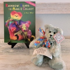 Winey Bears by Sally Winey RARE Vintage LE AUTISM SIGNED STEFFIE #20 MOHAIR Bear