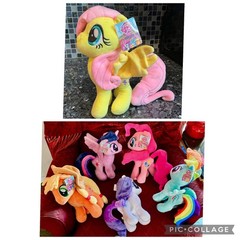 SET 6 My Little Pony PLUSH PINKIE RARITY APPLEJACK RAINBOW DASH TWILIGHT SHY 12”
