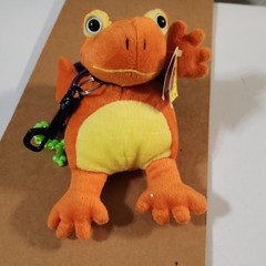 G.A.C. Frankie Frog Plush Animal Keychain Backpack Orange 1998 Small