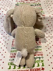 Walmart Small Knit Bunny Rabbit 9” Stuffed Animal Plush Toy Tan Brown white