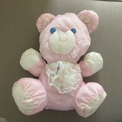 Fisher-Price Puffalump Pink Teddy Bear Plush Rattle 1994