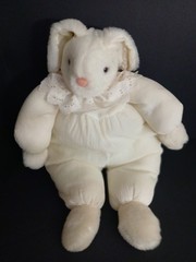 Bunny Rabbit Plush Stuffed Animal Nylon Parachute Type Fabric NO TAGS Used