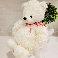 HALLMARK Plush Soft Teddy Bear Stuffed Animal Red And White Ribbon