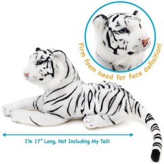 Saphed The White Tiger | 17 Inch Stuffed Animal Plush | By TigerHart Toys