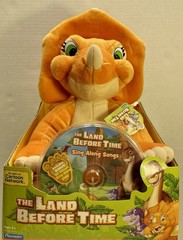 NEW RARE VTG 2007 PLAYMATES LAND BEFORE TIME CERA PLUSH DINOSAUR & DVD HTF TOY