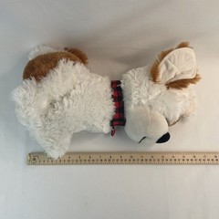 RBI Puppy Dog 16” Plush White Brown w/Red Plaid Collar by Ron Banafato Inc