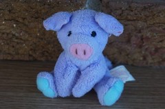 Plush WHIMZY Pets Purple PIG Piglet Baby Small Stuffed Animal Mini Doll SPRINGS