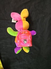 Bunny Rabbit Bean Bag Plush Stuffed Animal Multicolor NEON Color Block NOS