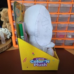 Crayola Color ‘N Plush Easter Bunny 12″ w/ 4 Pip-Squeak Washable Markers NEW