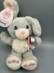 Precious Moments Sunny Bunny Rabbit Plush Gray Pink Enesco 9” w/ Hang Tag