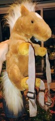 JAAG Horse Pony Plush Backpack Bag Realistic Stuffed Animal Brown Tan Toy 22″ (G