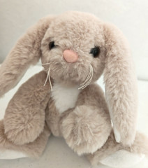 Bearington Collection Boomer Bunny Rabbit Plush Stuffed Animal Tan Brown White